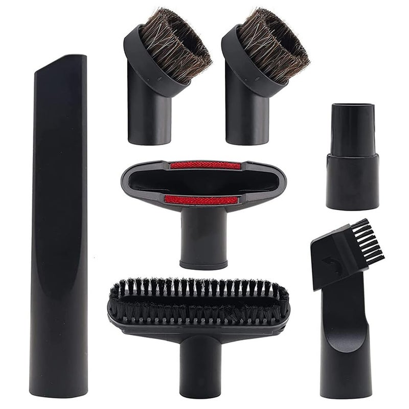 BUZIFU 7 Pcs Vacuum Cleaner Attachment 32mm  35mm Vacuum Accessories for Henry  Shark Hoover Vacuums Brush Nozzle Crevice Tool Include PP Brush Flat Suction Nozzle 2in1 Horse Hair Round Brush