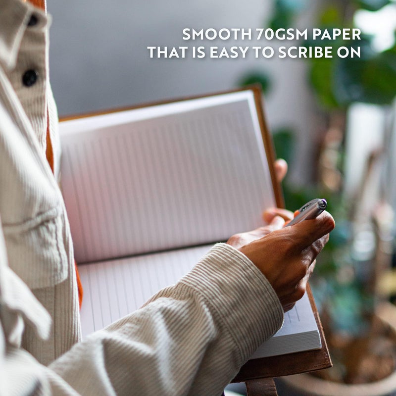 moonster Refillable Psalm 46:10 Bible Verse Embossed Journals with Pen â€“ Milled A5 Leather Journal Lined Paper - Journals for Women Notebook with Pen Holder - 320 Pages - Image 4