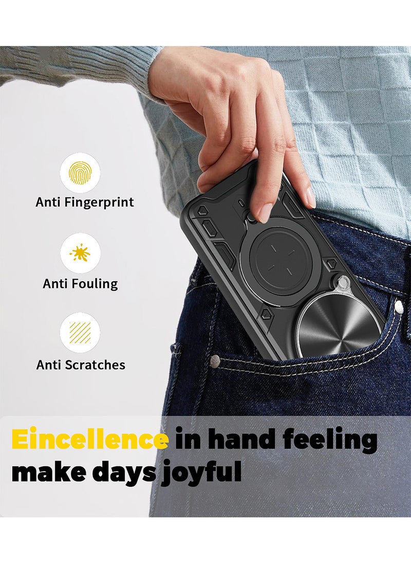 Phone Case for VIVO X300 Pro 5G with Camera Cover and Ring Holder, Hard Back + Soft Edge Shockproof Protective Cover - Image 4