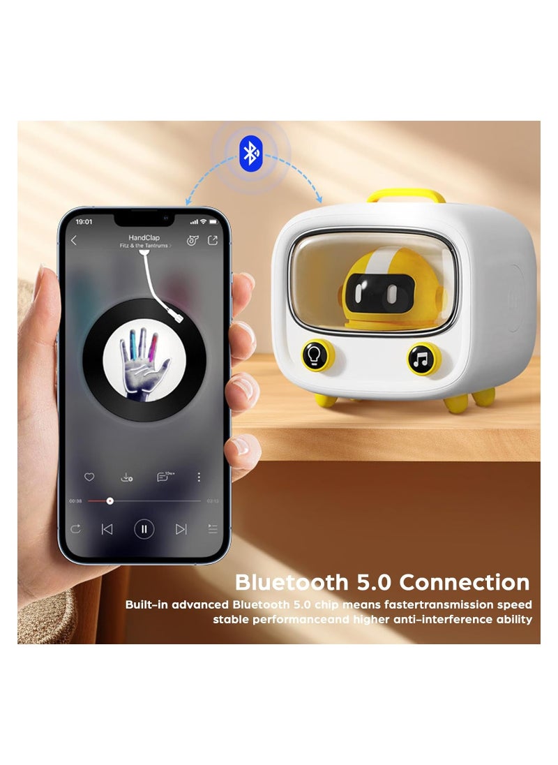 SYOSI - Wireless Bluetooth Speaker, Cartoon Bluetooth Speaker with Night Light, Cute Robot, Portable Mini Wireless Bluetooth Speaker, for Kids with Loud Volume Bluetooth 5.0 for Bedroom Home Office - Image 1