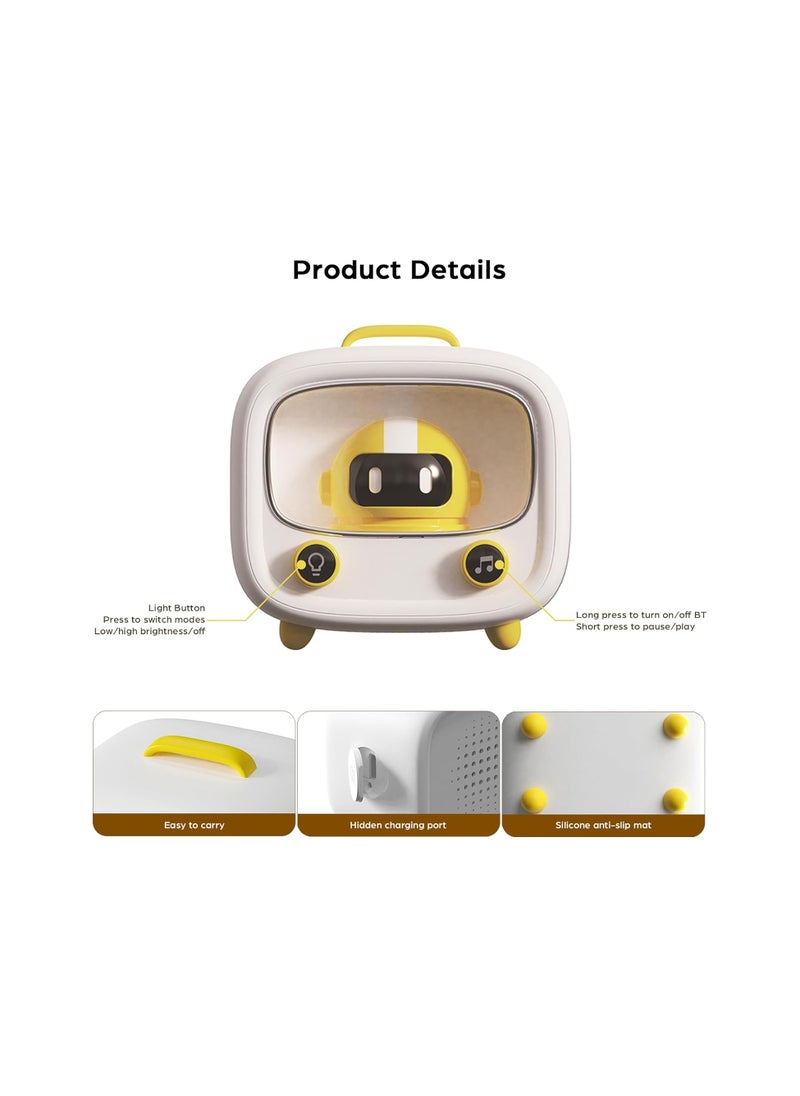 SYOSI - Wireless Bluetooth Speaker, Cartoon Bluetooth Speaker with Night Light, Cute Robot, Portable Mini Wireless Bluetooth Speaker, for Kids with Loud Volume Bluetooth 5.0 for Bedroom Home Office - Image 1