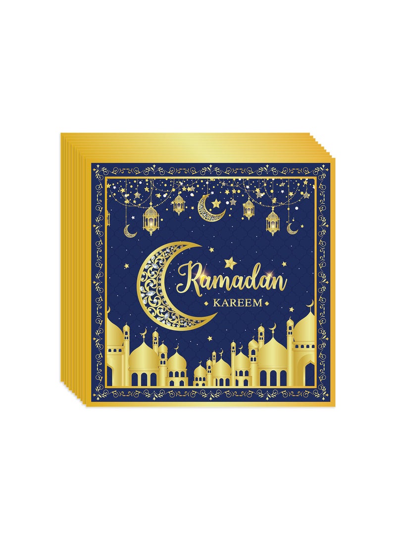general 170 Pcs Ramadan Party Supplies Decorations For Home Eid Ramadan Mubarak Banner Black And Gold Plates And Napkins Set Disposable Paper Plates Napkins Banner Tablecloth For Ramadan Party Decorations - Image 5