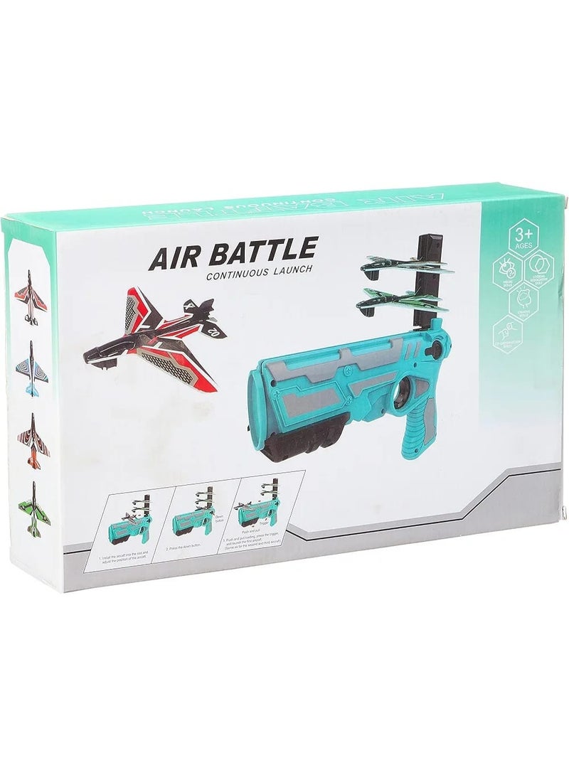 Air Battle Continuous Launch Plane Toy – Hand-Throw Glider Jet with Shooter Launcher – Outdoor Flying Toy for Kids – Durable Foam Aircraft for Boys & Girls Ages 3+ – Safe & Fun Airplane Game Set - Image 1