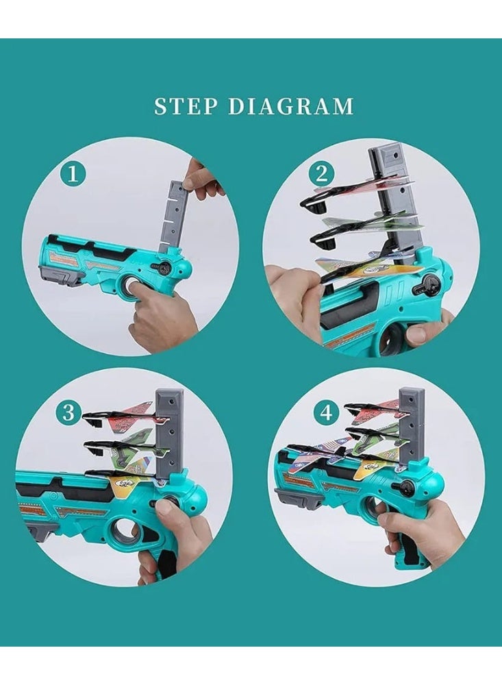 Air Battle Continuous Launch Plane Toy – Hand-Throw Glider Jet with Shooter Launcher – Outdoor Flying Toy for Kids – Durable Foam Aircraft for Boys & Girls Ages 3+ – Safe & Fun Airplane Game Set - Image 2