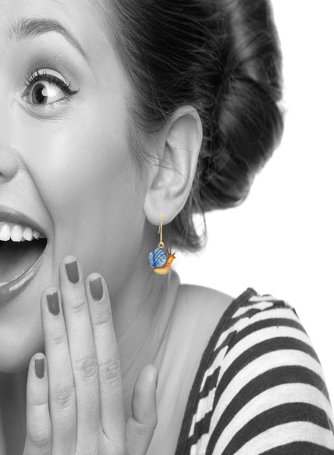 Spinningdaisy Lovely Dangling Animal Earrings | For Animal Lovers (Snail Blue) - Image 5