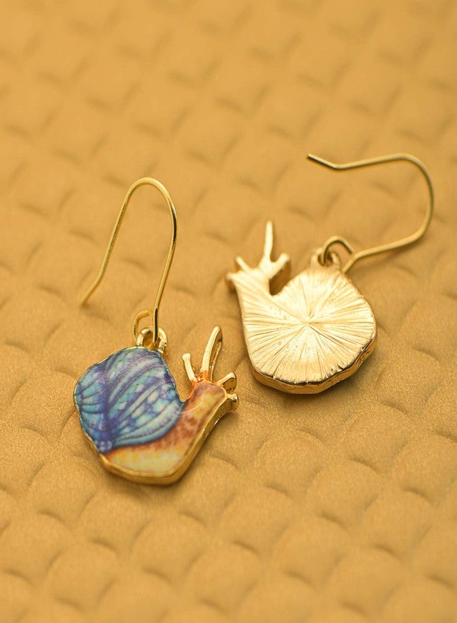 Spinningdaisy Lovely Dangling Animal Earrings | For Animal Lovers (Snail Blue) - Image 4