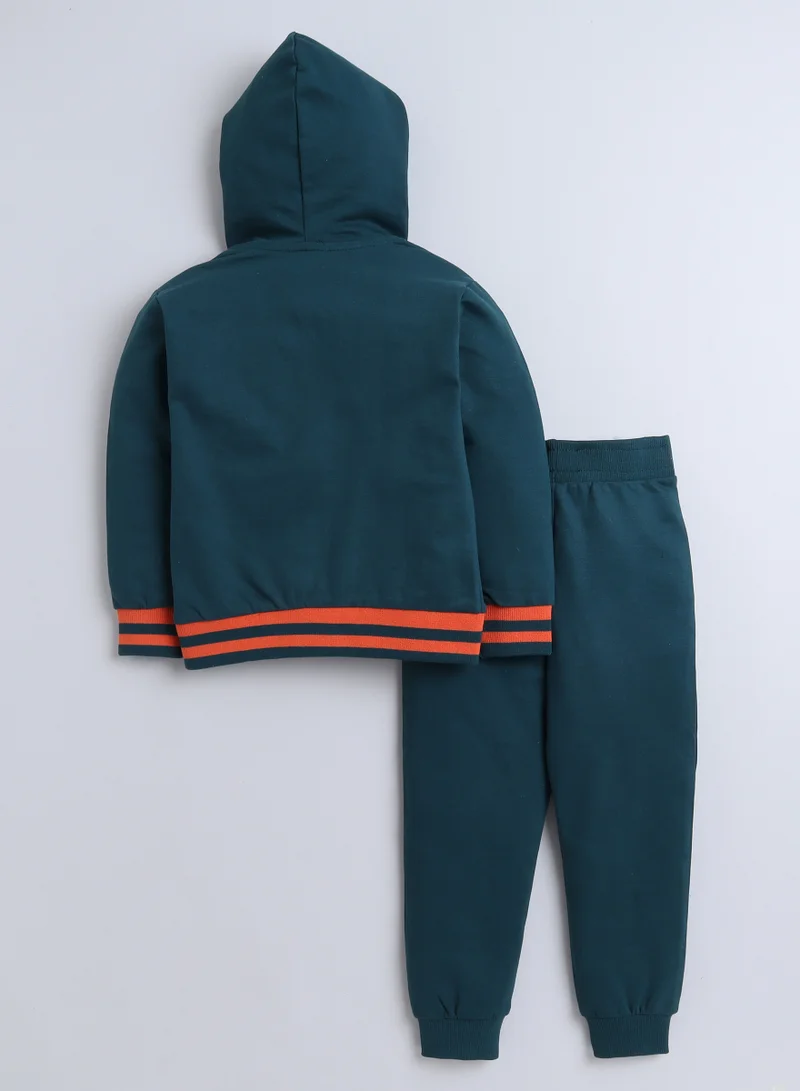 victor and jane Boys' 3-Piece Set - Stripe Long tee, Dark Green fullzipper Hoody Jacket and Dark Green Jogger sets ,