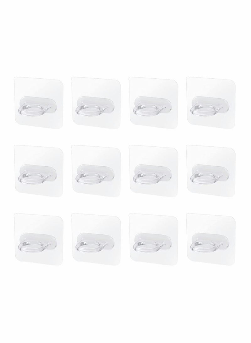 Shower Gel Bottle Holder Hook, Self Adhesive Wall Mount Shampoo Rack Kitchen Wall Hook Bathroom Free Punch Hanger 12 Pieces  - Image 1