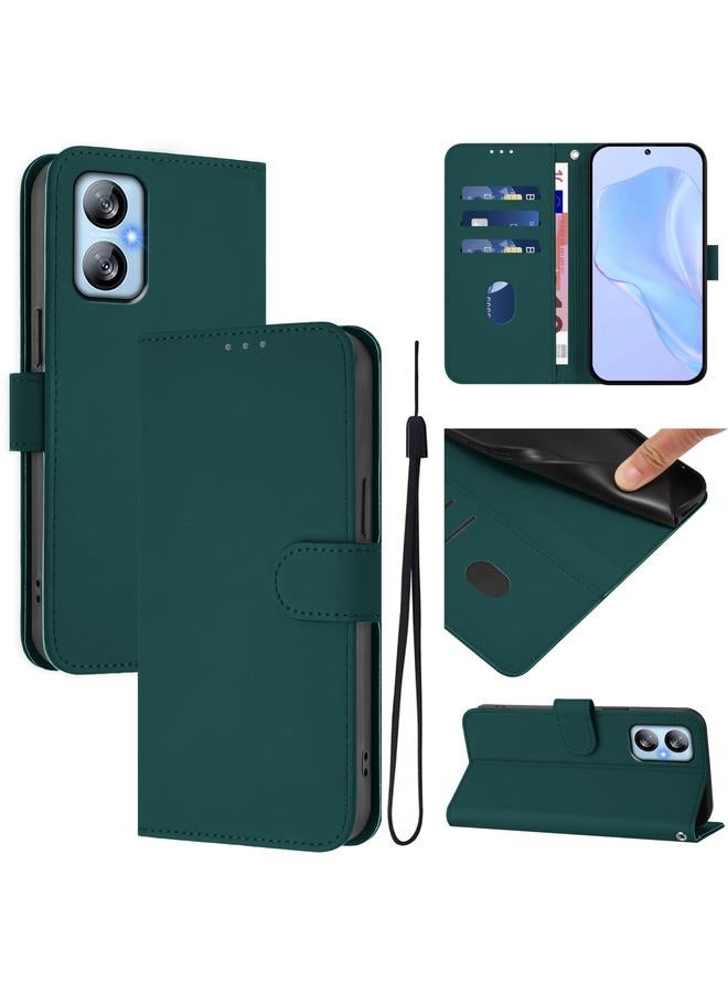 Case For Blackview A52 / A52 Pro Skin Feel Solid Color Leather Phone Case with Lanyard
