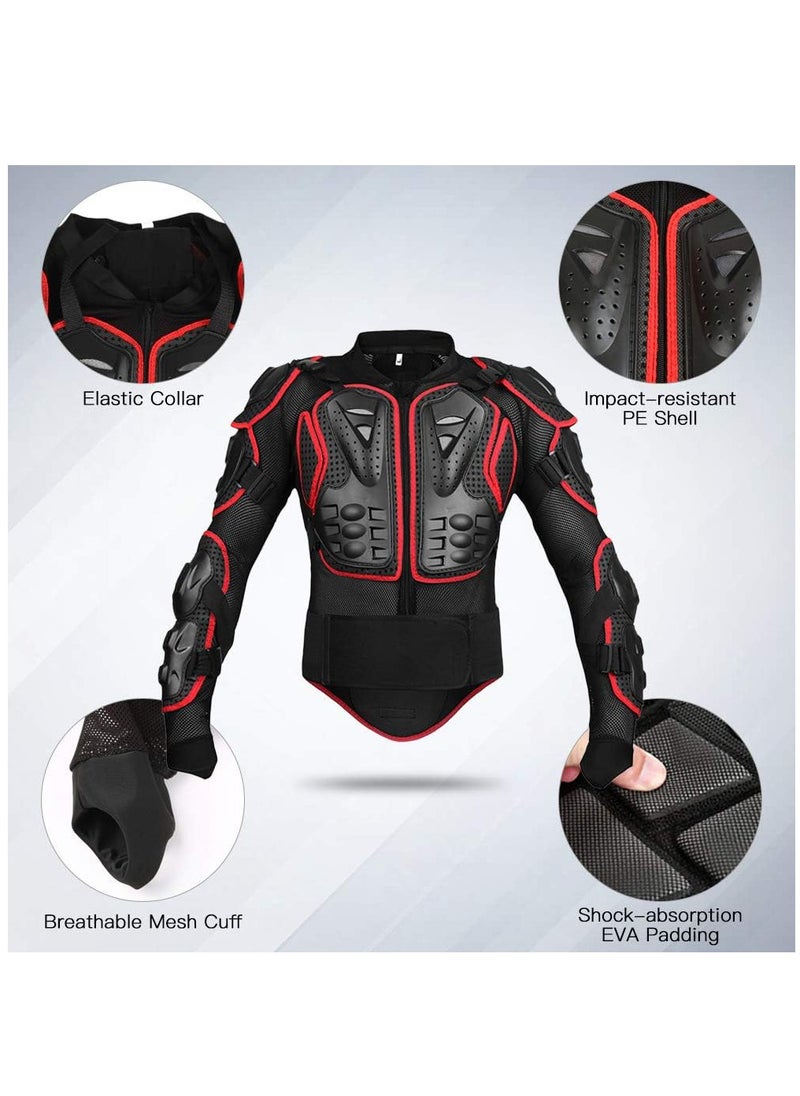 Arabest - motorcycle safety jacket, Motorcycle Protective Jacket, Adjustable Riding Jacket Armor, Spine Chest Protection Gear for Dirt Bike Skiing Cycling Motorcycle(Red) - Image 1