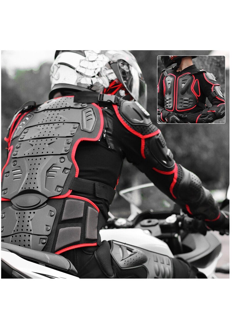 Arabest - motorcycle safety jacket, Motorcycle Protective Jacket, Adjustable Riding Jacket Armor, Spine Chest Protection Gear for Dirt Bike Skiing Cycling Motorcycle(Red) - Image 1