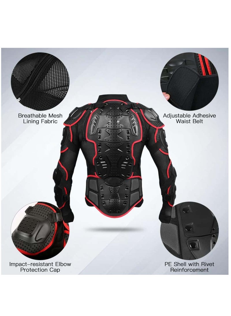 Arabest - motorcycle safety jacket, Motorcycle Protective Jacket, Adjustable Riding Jacket Armor, Spine Chest Protection Gear for Dirt Bike Skiing Cycling Motorcycle(Red) - Image 1