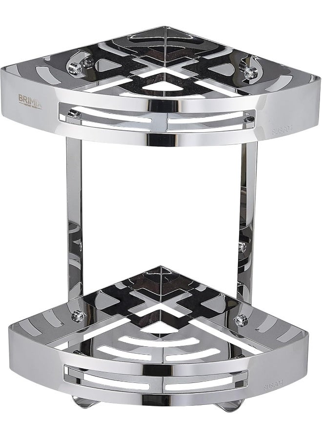 BRIMIX Bathroom Shelves Sus 304 Stainless Steel Shower Caddy Shelf Wall Mounted Shower Rack Corner Shower Organizer - Image 1