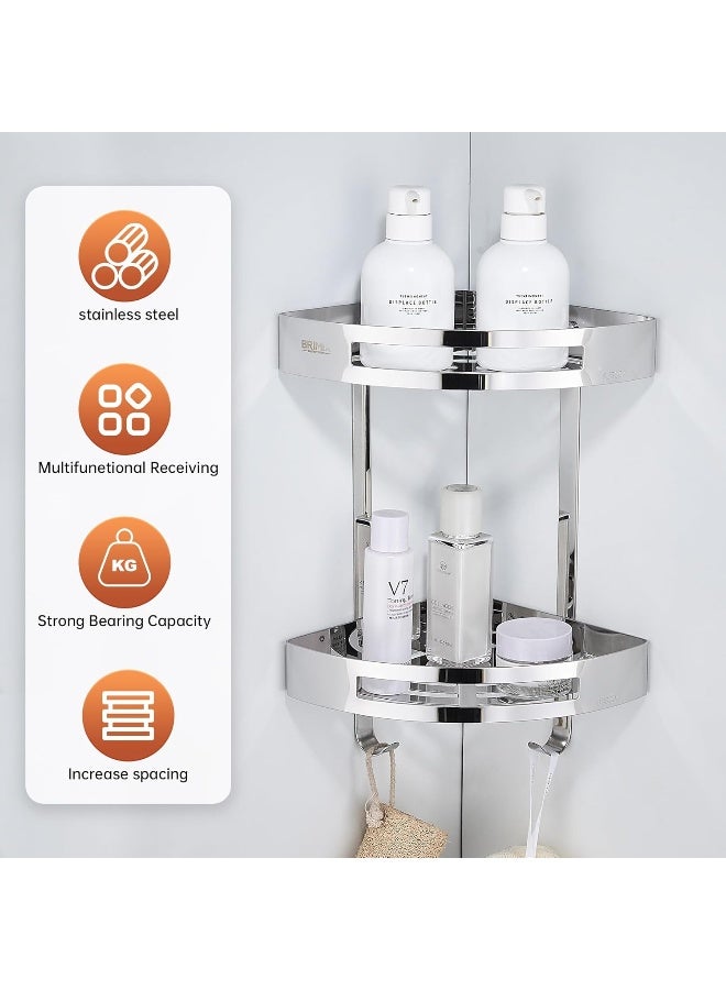BRIMIX Bathroom Shelves Sus 304 Stainless Steel Shower Caddy Shelf Wall Mounted Shower Rack Corner Shower Organizer - Image 5