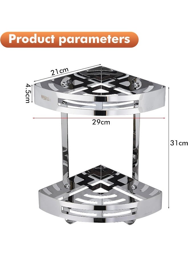 BRIMIX Bathroom Shelves Sus 304 Stainless Steel Shower Caddy Shelf Wall Mounted Shower Rack Corner Shower Organizer - Image 3