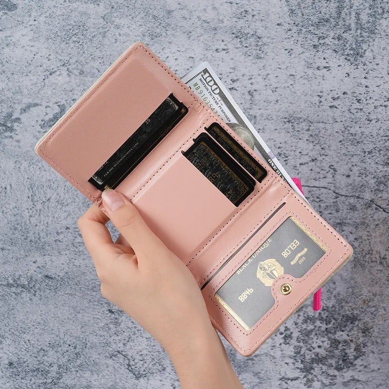 Chamoiseather Leather Flip Wallet & Card Holder with Multiple Pockets - Green - Image 2