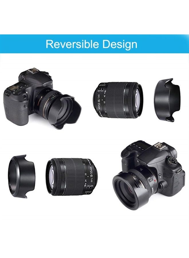 Veatree 52mm Lens Hood Set, Collapsible Rubber Lens Hood with Filter Thread + Reversible Tulip Flower Lens Hood + Center Pinch Lens Cap + Microfiber Lens Cleaning Cloth - Image 4
