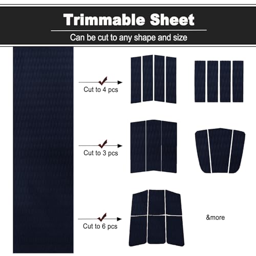 HZshark Surfboard Traction Pad 31.5" x21.6" EVA Foam Deck Grip Mat with Adhesive, Anti-Slip Trimmable EVA Sheet for Boat Deck, Surfboard, Skimboard, SUP, Kayak, Pool Step, Yacht - Image 2