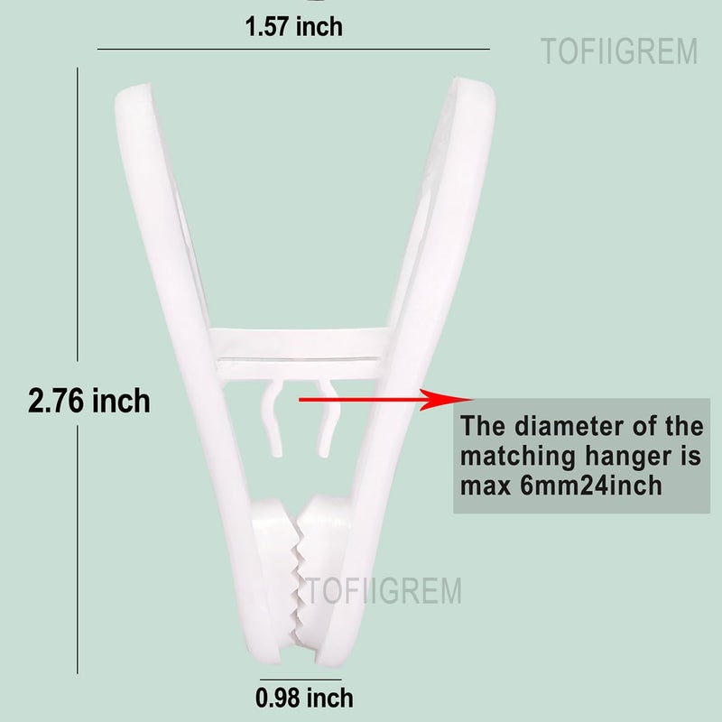 Tofiigrem White Hanger Clips For Plastic Hangers 60 Pack  Multi-Purpose Plastic Clips Easily Add On Clothes Skirt Hangers  Strong Finger Clips For Home  Office  Closet - Image 5