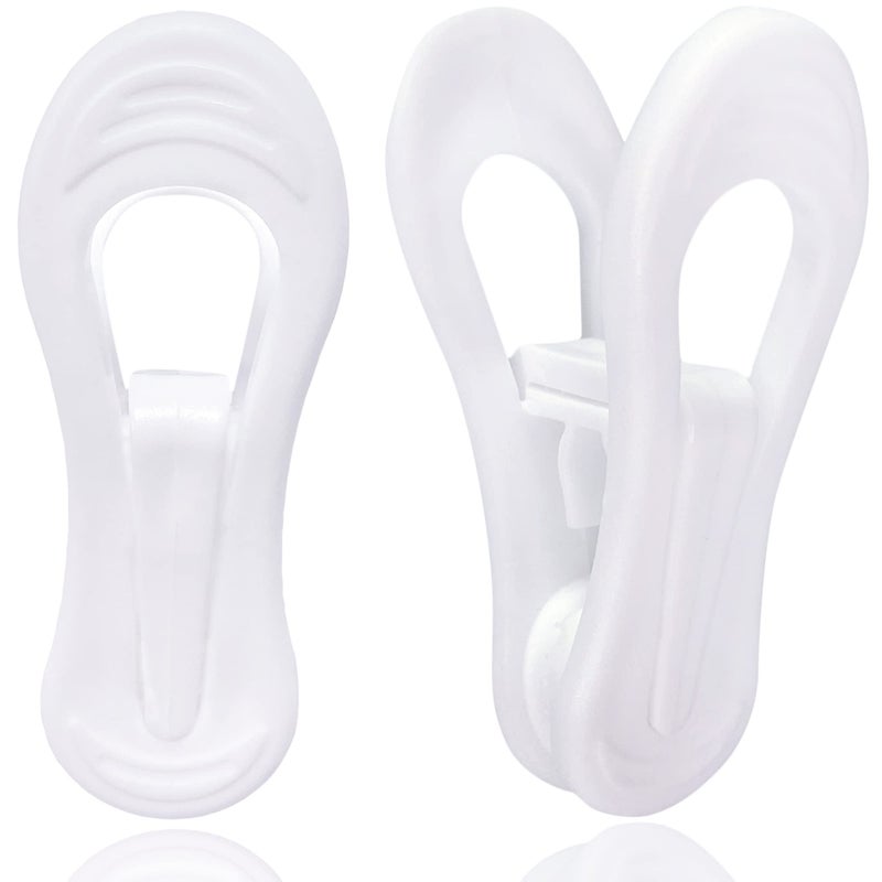 Tofiigrem White Hanger Clips For Plastic Hangers 60 Pack  Multi-Purpose Plastic Clips Easily Add On Clothes Skirt Hangers  Strong Finger Clips For Home  Office  Closet - Image 1