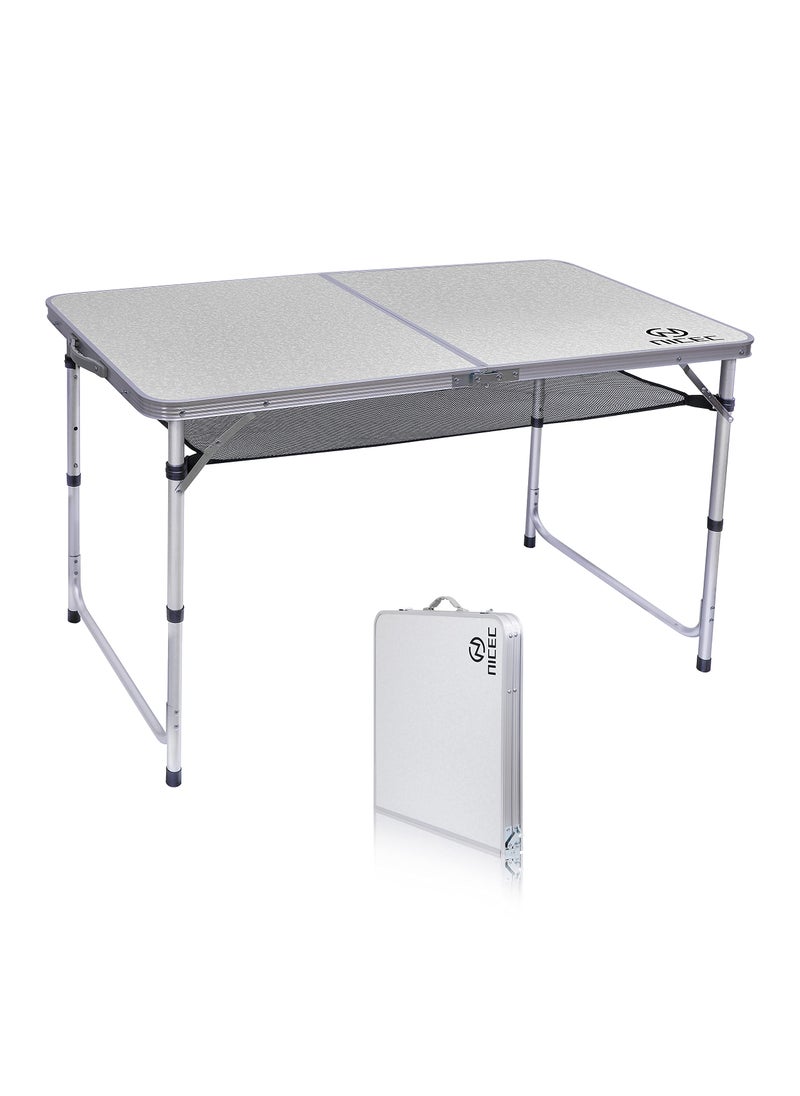 Nice C Nice C Card Small Table Adjustable Height Folding Table Picnic Camping Outdoor Portable Lightweight Aluminum with Carry Handle for Beach Indoor Office Large 