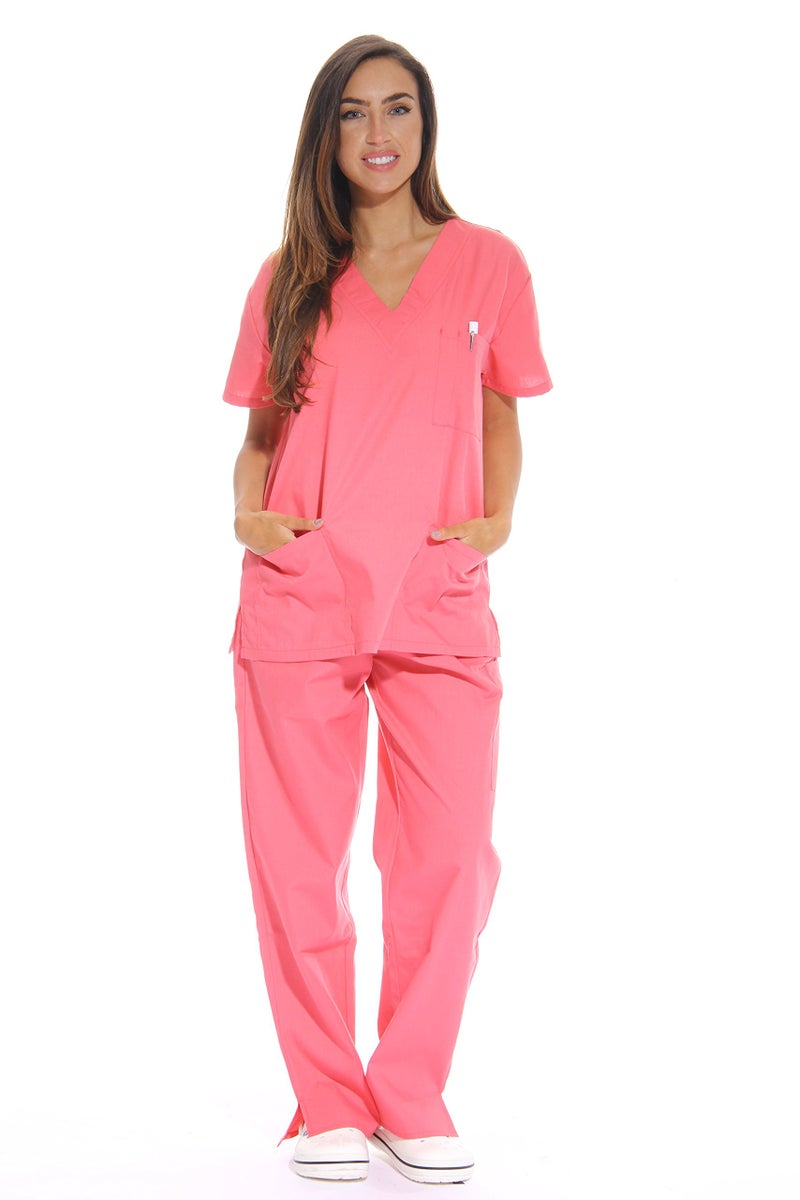 Just Love Womens Coral Scrub Set MediumCoralMedium