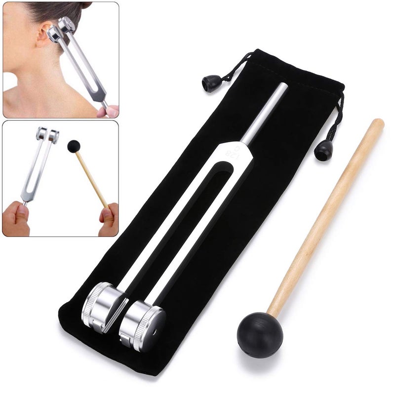 Bysameyee Tuning Fork 128 Hz, C-128 Frequency Aluminum Alloy Medical Non-Magnetic Tuning Fork for Healing with Taylor Percussion Hammer Mallet (128Hz) - Image 2