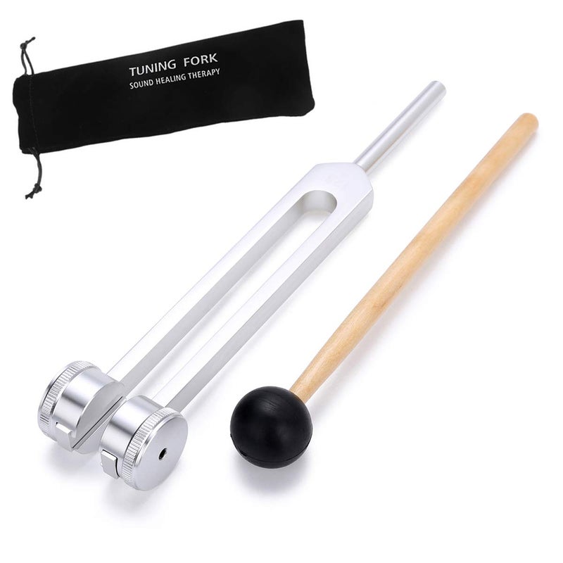 Bysameyee Tuning Fork 128 Hz, C-128 Frequency Aluminum Alloy Medical Non-Magnetic Tuning Fork for Healing with Taylor Percussion Hammer Mallet (128Hz) - Image 1