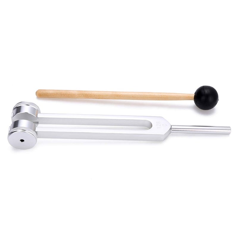 Bysameyee Tuning Fork 128 Hz, C-128 Frequency Aluminum Alloy Medical Non-Magnetic Tuning Fork for Healing with Taylor Percussion Hammer Mallet (128Hz) - Image 4