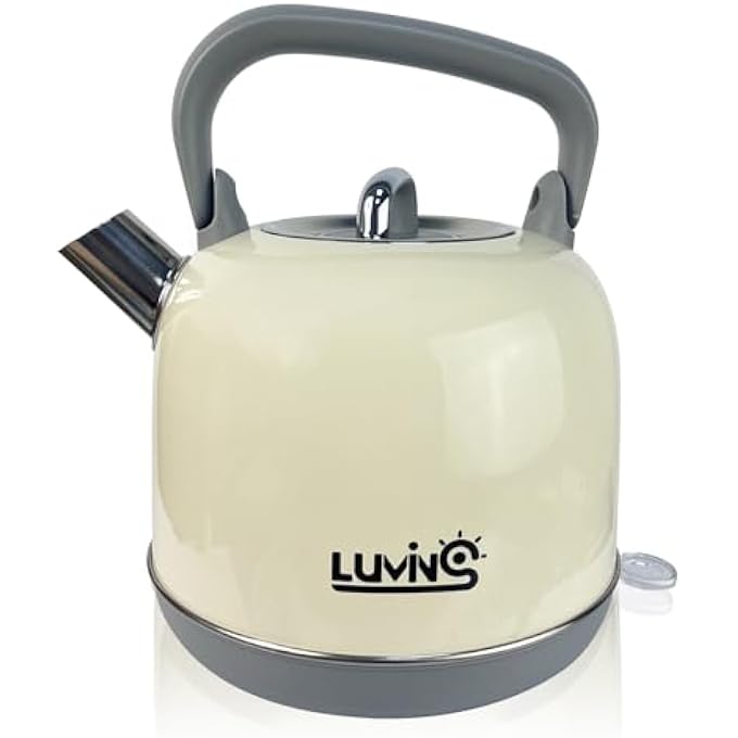 Lumins Stainless Steel Electric Tea Kettle With Auto ShutOff And Boil Dry Protection 17 Liter Cordless Hot Water Boiler With Swivel Base Beige - Image 2