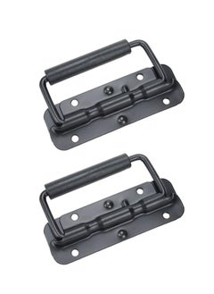 KASTWAVE 2Pcs Box Handles Spring Folding Handle Metal Chest Handle Flight Case Handle, Stainless Steel Spring Loaded Box Handle Luggage Hardware for Toolbox Storage Boxes Replacement (122x41mm)  - Image 1
