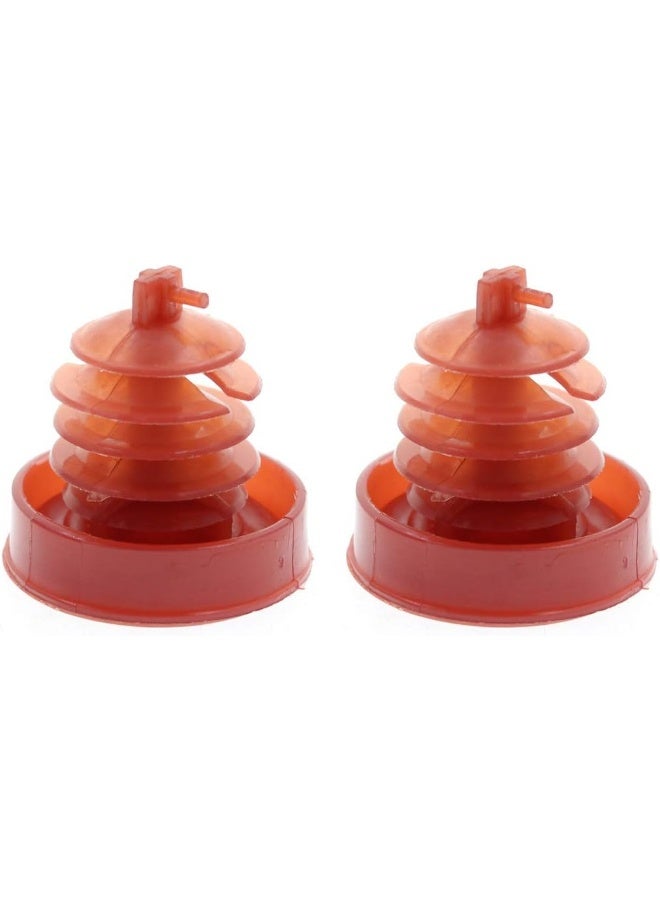 AUTOKAY AUTOKAY Hydraulic Power Steering Pump Red Reservoir Cap Plug Cover Fit for Honda for Acura (Pack of 2)  - Image 3