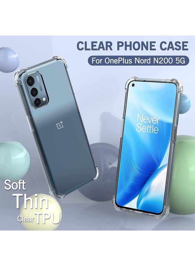 OnePlus Nord N200 5G Cover Clear Back Air Cushion Soft Silicone Shockproof Anti-Scratch Protective Bumper Shell Corner for OnePlus Nord N200 5G - Image 3