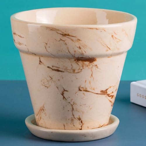 Nurturing Green® Brown 'Mystique' Ceramic Pot for Home & Indoor Decor (Size: 5.4 Inch Wide) | Comes with Bottom Tray (Plants Not Included) - Image 1