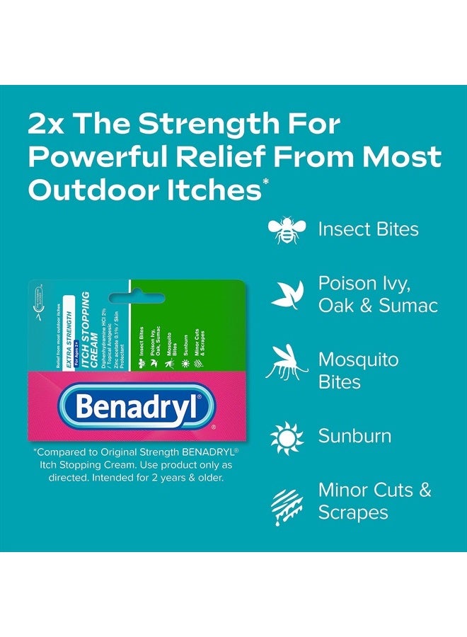 Benadryl Extra Strength Anti-Itch Topical Cream with 2% Diphenhydramine HCI & for Itch Relief of Outdoor Itches Associated with Poison Ivy, Insect Bites & More, 3 x 1 oz - Image 3