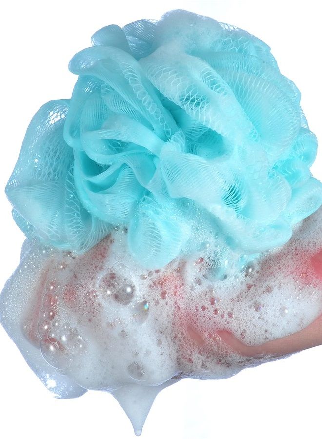 60g/pcs Multi-Color Mesh Bath Sponge Shower Pouf Loofahs Shower Puff Pack of 4 (White,Pink,Purple and Blue)