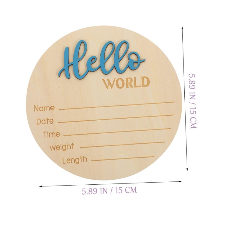 Personalized Wooden Round Birth Announcement Sign For Newborn Photography And Baby Shower Decor - Image 3