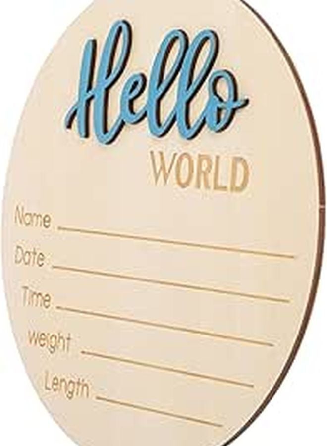 Personalized Wooden Round Birth Announcement Sign For Newborn Photography And Baby Shower Decor - Image 1