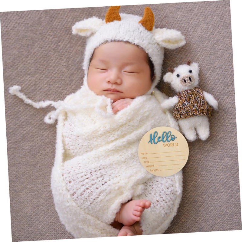 Personalized Wooden Round Birth Announcement Sign For Newborn Photography And Baby Shower Decor - Image 5