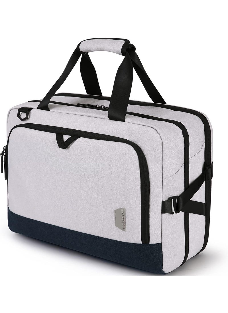 BAGSMART BAGSMART Weekend Bag Travel Duffle Bag Expandable Overnight Bag AntiTheft Carry Bag with Shoe Pocket Grey  - Image 1