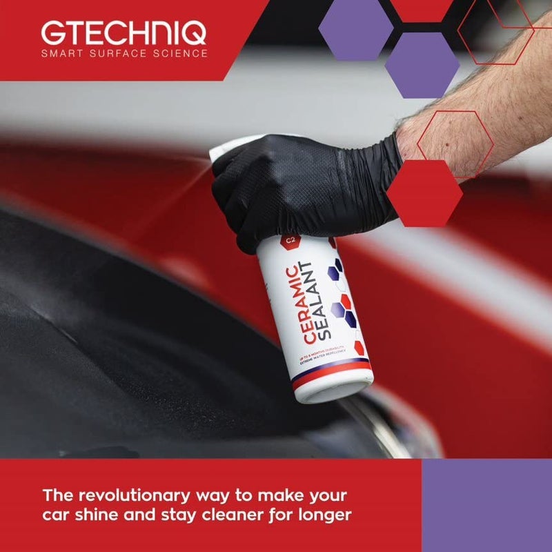 Gtechniq جيتكنيك C2 سيلانت سيراميكي للسيارات، حماية طلاء السيارة، الزخارف، الإطارات والنوافذ، لمعان عالي، سهل التطبيق - 500 مل (يكفي لـ 2-3 سيارات كبيرة) - Image 5
