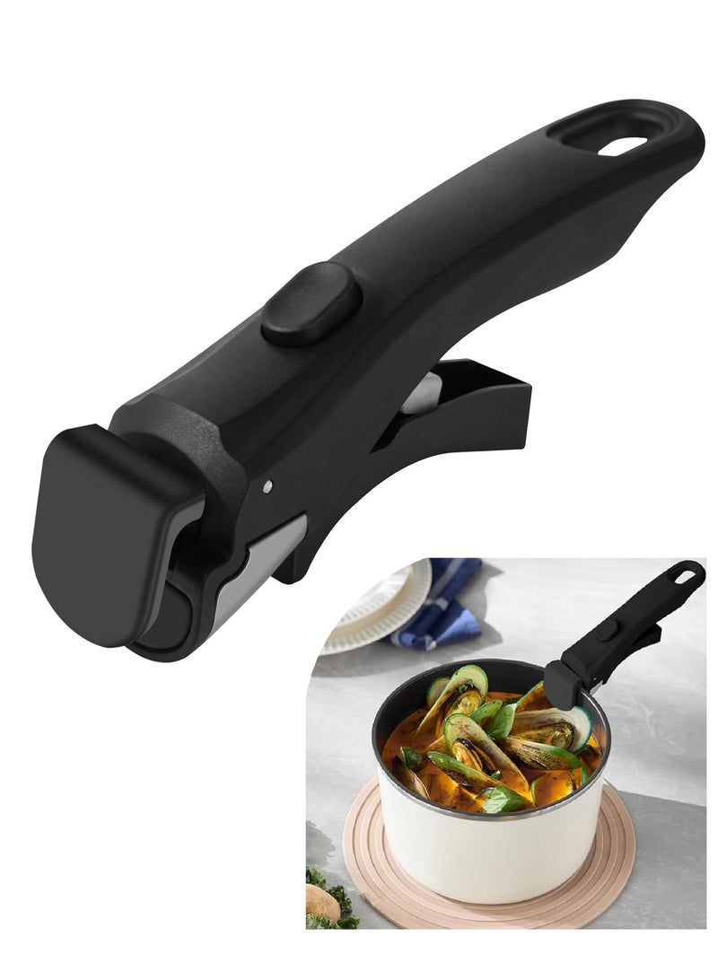 Bukela Removable Handle for Pots and Pans Black - Universal Detachable Pan Handle - Heat-Resistant Plastic, Stainless Steel, Silicone - Black - Image 1