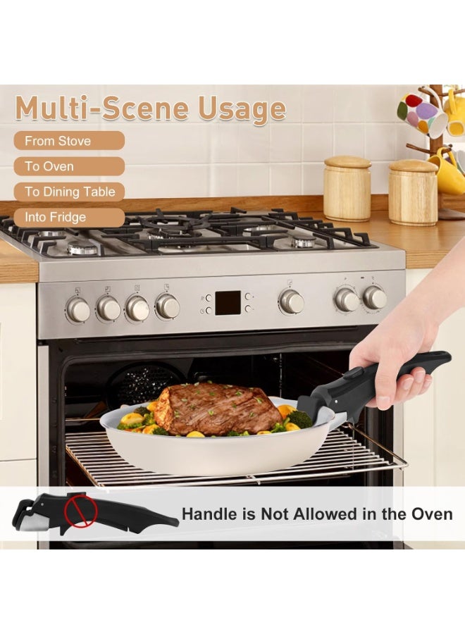 Bukela Removable Handle for Pots and Pans Black - Universal Detachable Pan Handle - Heat-Resistant Plastic, Stainless Steel, Silicone - Black - Image 4