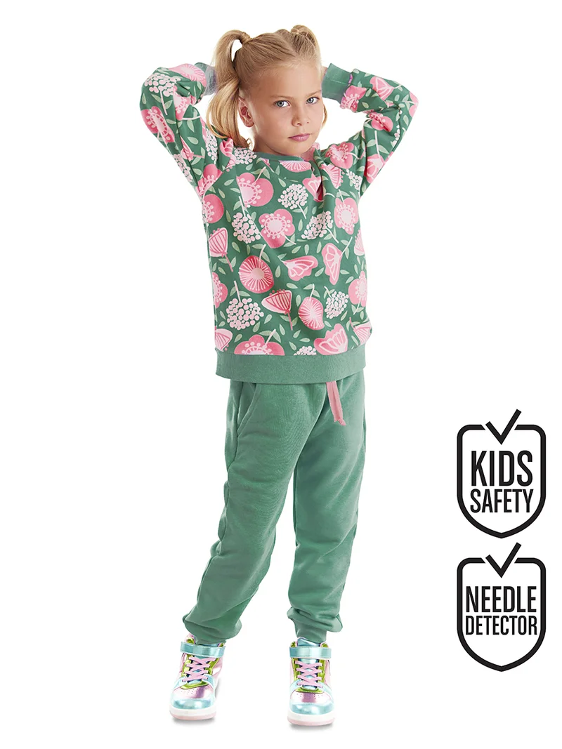 دينوكيدس بدلة رياضية للبنات بتصميم حديقة الزهور