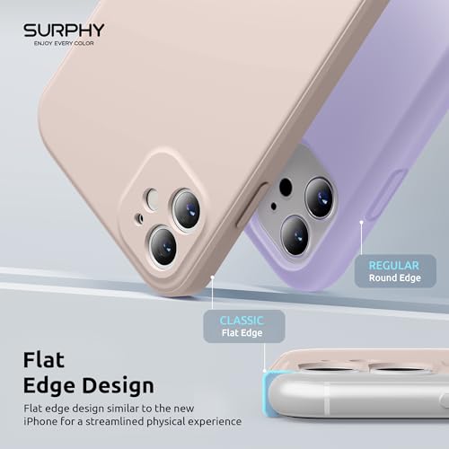 SURPHY Design for iPhone 11 Case with Camera Protection, Straight Edge Slim Design, Liquid Silicone Phone Case for Phone 11 6.1 inches, Light Pink - Image 3