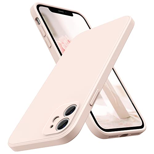 SURPHY Design for iPhone 11 Case with Camera Protection, Straight Edge Slim Design, Liquid Silicone Phone Case for Phone 11 6.1 inches, Light Pink - Image 1