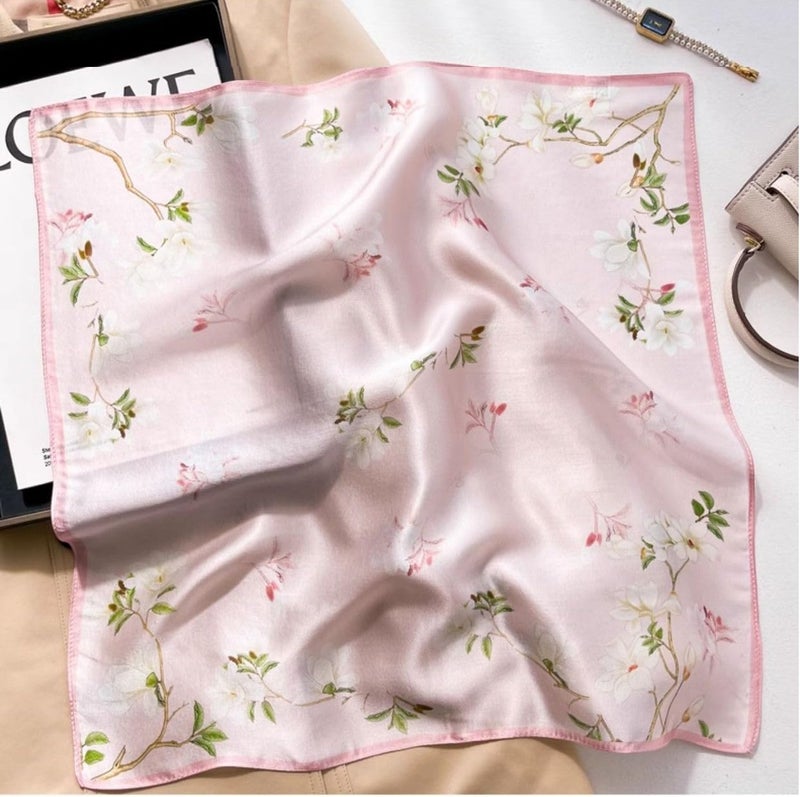 MEISEE Mulberry Silk Scarfs Women Small Square Scarf 21" x 21" Breathable Lightweight Neckerchief Headscarf - Image 4