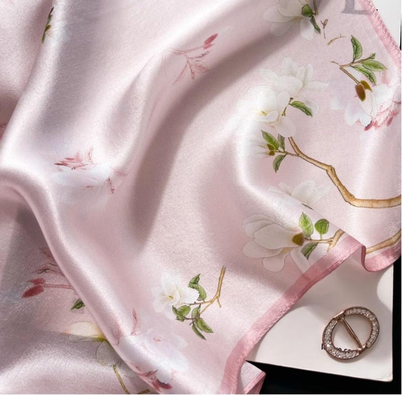 MEISEE Mulberry Silk Scarfs Women Small Square Scarf 21" x 21" Breathable Lightweight Neckerchief Headscarf - Image 3