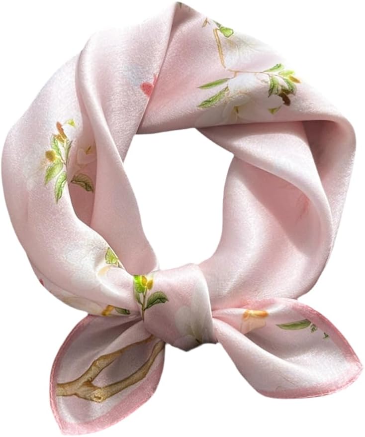 MEISEE Mulberry Silk Scarfs Women Small Square Scarf 21" x 21" Breathable Lightweight Neckerchief Headscarf - Image 1