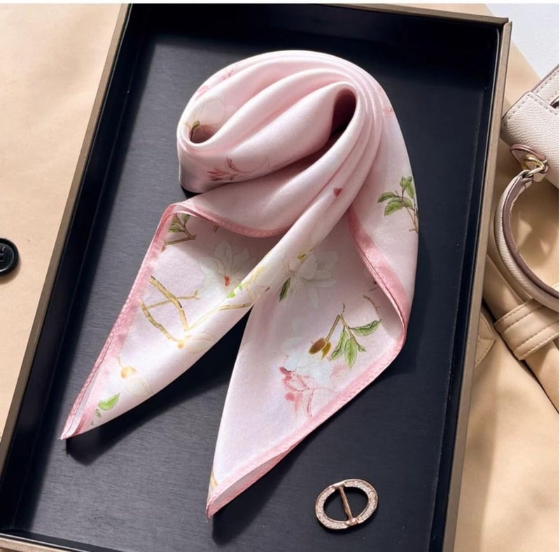 MEISEE Mulberry Silk Scarfs Women Small Square Scarf 21" x 21" Breathable Lightweight Neckerchief Headscarf - Image 2